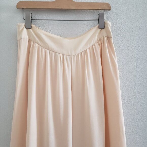 2B Rych Women's Silk Pants Cream 6 Wide Leg Trousers Flowy Casual Palazzo - Picture 2 of 10